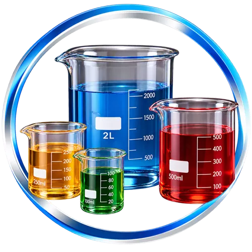 Borosilicate beakers in several sizes
