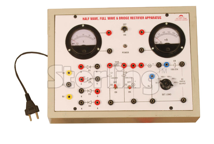 HALF WAVE, FULL WAVE AND BRIDGE RECTIFIER APPARATUS