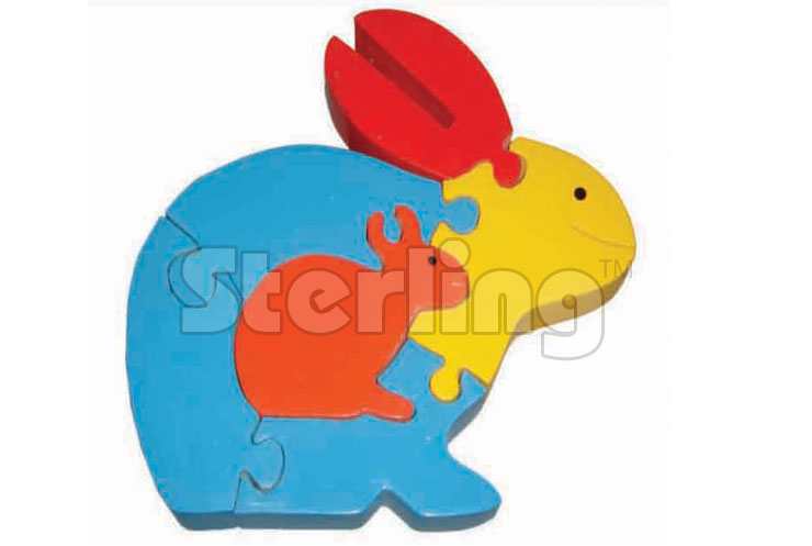 RABBIT JIGSAW PUZZLE-COLORED