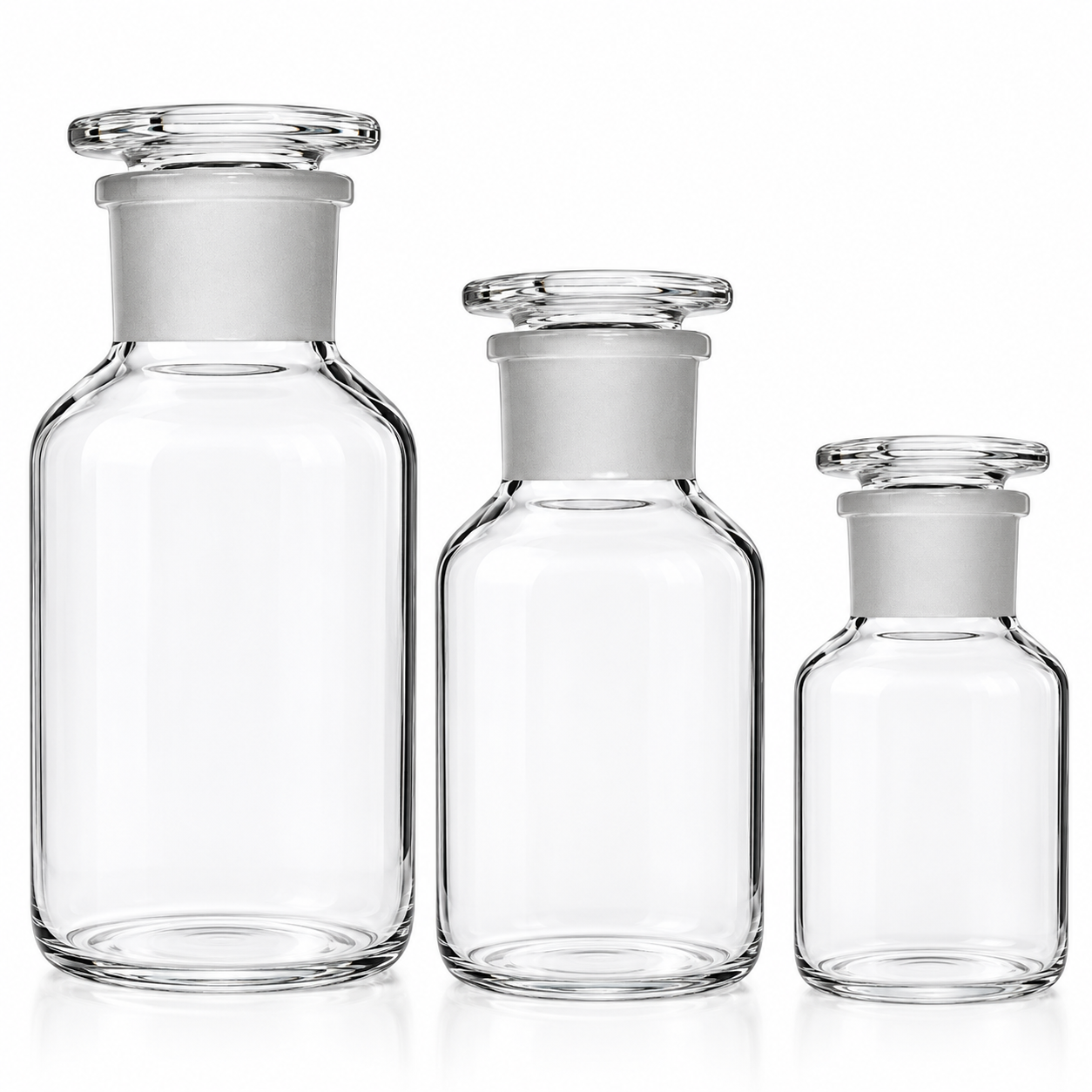 REAGENT BOTTLE – WIDE MOUTH, CLEAR SODA GLASS